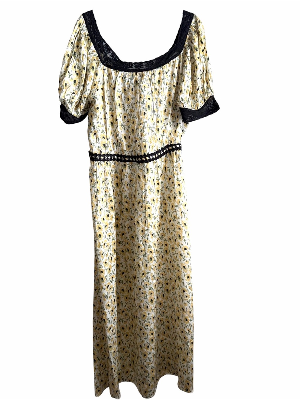 NWT Christy Dawn Esmeralda Dress Sunflower Sunshine Size Large New Silk Lace - Picture 7 of 12
